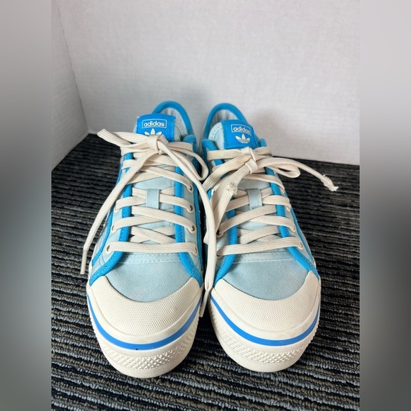 Adidas Parley Nizza light blue lace-up platform sneakers Women 6.5 - Picture 6 of 14